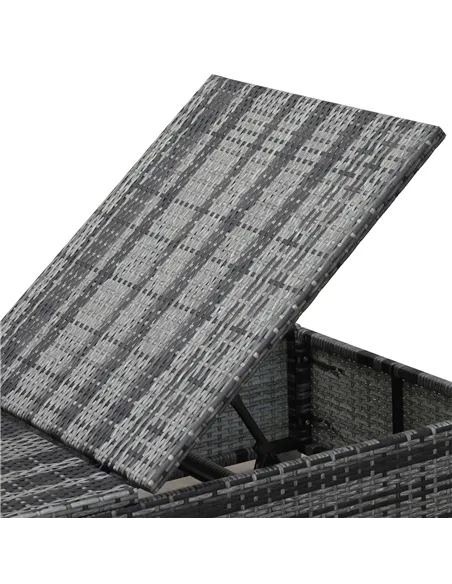 Outsunny PE Rattan Sun Loungers with Cushion, Outdoor Garden Sunbed Furniture with 5-Level Recliner Backrest, and Armrest, Set o