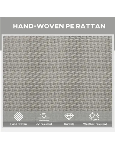 Outsunny Foldable Rattan Sun Lounger with 5-Level Adjust Backrest, Recliner Chair, Mixed Grey