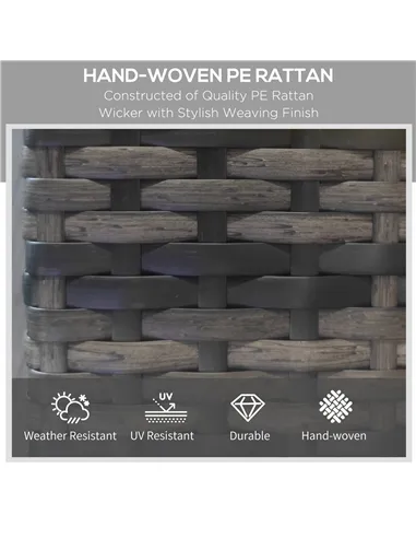 Outsunny Outdoor Sun Lounger, Rattan Wicker Chaise Recliner with 5-Level Adjustable Backrest and 2 Wheels