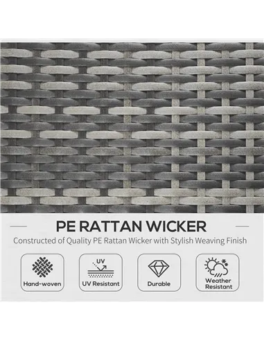 Outsunny Rattan Folding Sun Lounger Outdoor Chair with Cushion and Pillow Grey