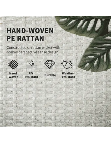 Outsunny 3-piece PE Rattan Sun Lounger Set with Adjustable 5-Position Recliner, Patio Chaise Lounge Chair Set with Cushions, Hea