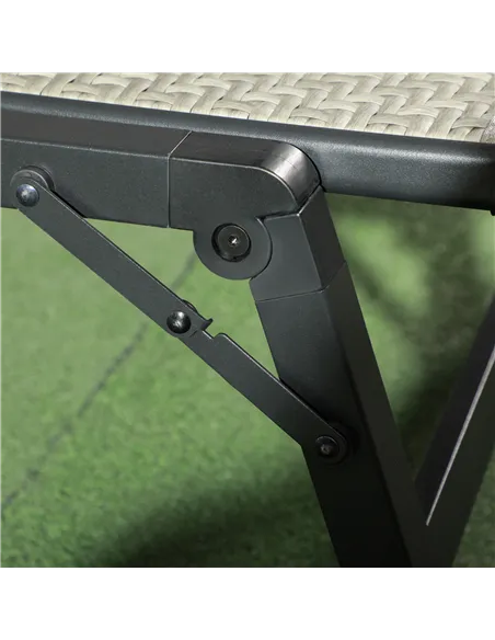 Outsunny Foldable Outdoor PE Rattan Sun Lounger Set of 2, Patio Wicker Recliners Lounge Chair w/ 5-Level Adjustable Backrest, fo