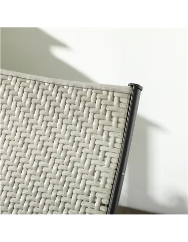 Outsunny Foldable Outdoor PE Rattan Sun Lounger Set of 2, Patio Wicker Recliners Lounge Chair w/ 5-Level Adjustable Backrest, fo