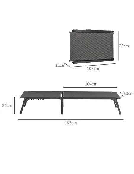 Outsunny Foldable Outdoor PE Rattan Sun Lounger Set of 2, Patio Wicker Recliners Lounge Chair w/ 5-Level Adjustable Backrest, fo
