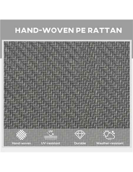 Outsunny Foldable Outdoor PE Rattan Sun Lounger Set of 2, Patio Wicker Recliners Lounge Chair w/ 5-Level Adjustable Backrest, fo