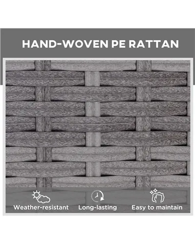 Outsunny Outdoor PE Rattan Sun Lounger Set of 2, Multi-position Backrest Adjustable Single Recliner Sunbed Daybed with Removeabl