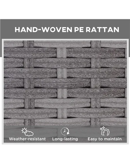 Outsunny Outdoor PE Rattan Sun Lounger Set of 2, Multi-position Backrest Adjustable Single Recliner Sunbed Daybed with Removeabl