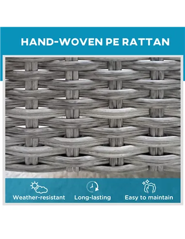 Outsunny Outdoor PE Rattan Sun Lounger Set of 2, Multi-position Backrest Adjustable Single Recliner Sunbed Daybed with Removeabl