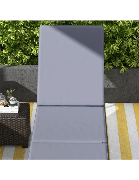 Outsunny Outdoor PE Rattan Sun Lounger Set of 2, Multi-position Backrest Adjustable Single Recliner Sunbed Daybed with Removeabl