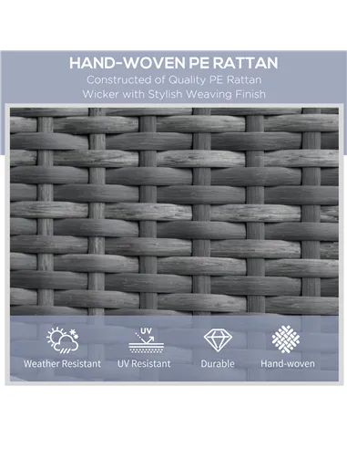 Outsunny Outdoor PE Rattan Sun Lounger Set of 2, Wicker Chaise Recliner Garden Chair with 5-Level Adjustable Backrest and 2 Whee