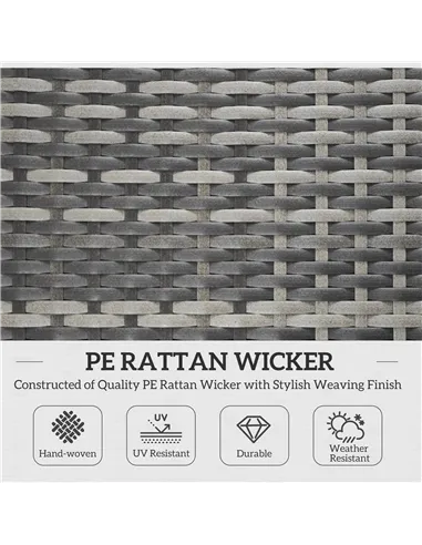 Outsunny Rattan Folding Sun Lounger Outdoor Chair with Cushion and Pillow Mixed Grey