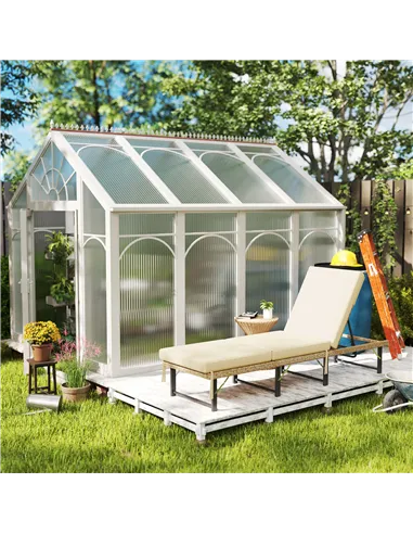 Outsunny Single Folding Rattan Sun Lounger, with Cushion - Grey