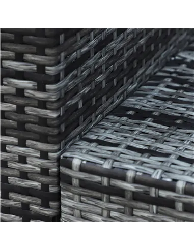 Outsunny 3 Seater All Weather Outdoor Sofa, Garden Rattan Sofa with Cushions and Mental Frame, Grey