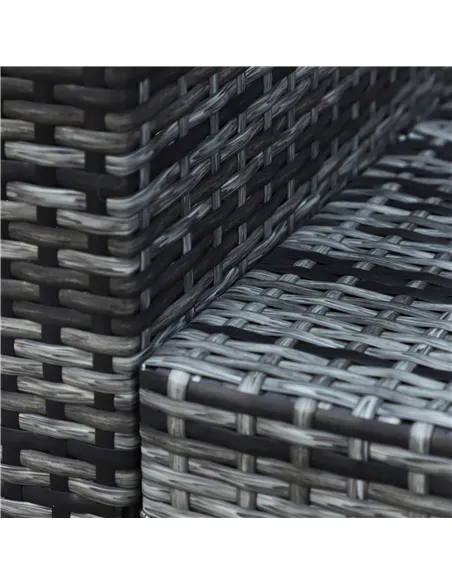 Outsunny 3 Seater All Weather Outdoor Sofa, Garden Rattan Sofa with Cushions and Mental Frame, Grey