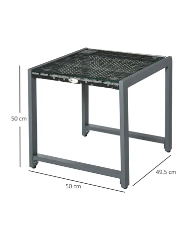 Outsunny Rattan End Table Side Coffee Desk Outdoor Patio Wicker Sofa Chat Garden Furniture