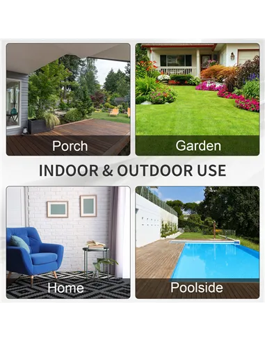 Outsunny 3 Seater Rattan Sofa All-Weather Wicker Weave Metal Frame Chair with Fire Resistant Cushion, Black