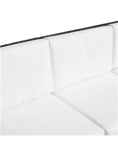 Outsunny 3 Seater Rattan Sofa All-Weather Wicker Weave Metal Frame Chair with Fire Resistant Cushion, Black