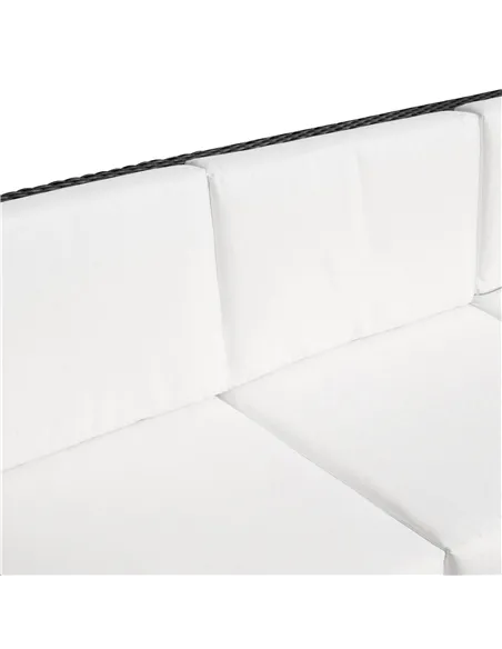 Outsunny 3 Seater Rattan Sofa All-Weather Wicker Weave Metal Frame Chair with Fire Resistant Cushion, Black