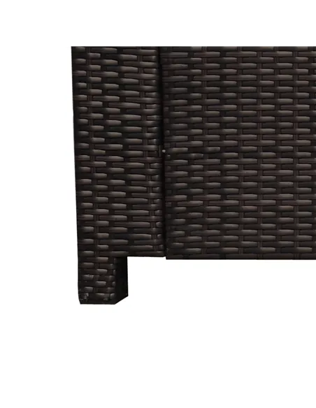 Outsunny 3 Seater Rattan Sofa, All-Weather Wicker Weave Metal Frame Chair with Fire Resistant Cushion, Brown