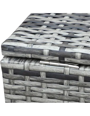 Outsunny 4pc Garden Rattan Wicker Outdoor Furniture Patio Corner Sofa Love Seat and Table Set  with Cushions Side Desk Storage, 