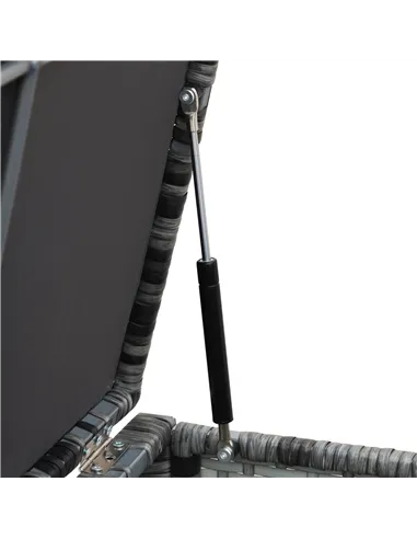 Outsunny 4pc Garden Rattan Wicker Outdoor Furniture Patio Corner Sofa Love Seat and Table Set  with Cushions Side Desk Storage, 