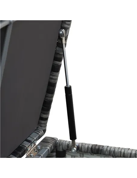 Outsunny 4pc Garden Rattan Wicker Outdoor Furniture Patio Corner Sofa Love Seat and Table Set  with Cushions Side Desk Storage, 