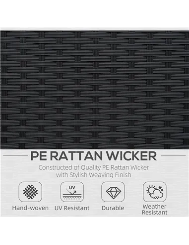 Outsunny Single Seater Rattan Chair Sofa with 10 cm Thick Padded Cushion, All-Weather PE Wicker Weave Garden Armchair with Armre