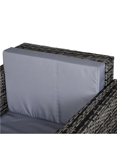 Outsunny Single Seater Rattan Chair Sofa with 10 cm Thick Padded Cushion, All-Weather PE Wicker Weave Garden Armchair with Armre