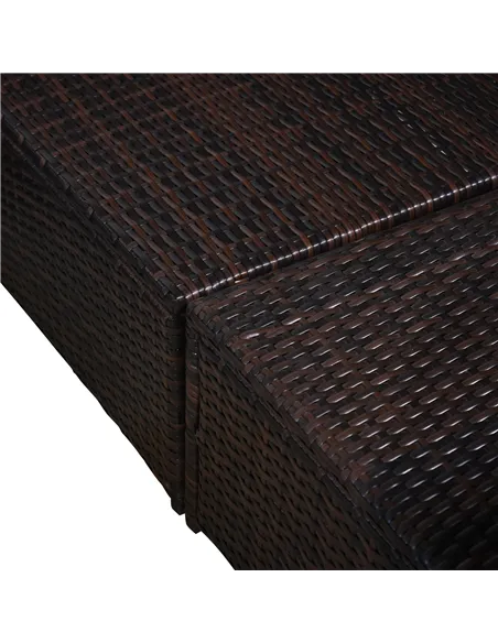 Outsunny 6-Seater Rattan Sofa Furniture Set W/Cushions, Steel Frame-Brown