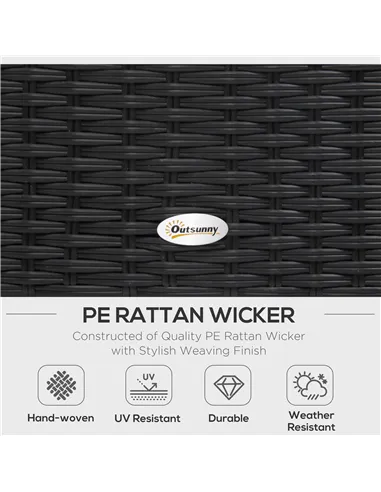 Outsunny 4 PCs Rattan Garden Furniture Outdoor Sectional Corner Sofa and Coffee Table Set  Conservatory Wicker Weave Furniture w