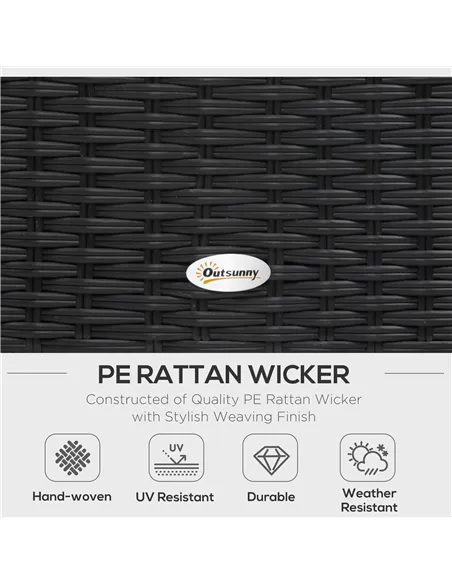 Outsunny 4 PCs Rattan Garden Furniture Outdoor Sectional Corner Sofa and Coffee Table Set  Conservatory Wicker Weave Furniture w