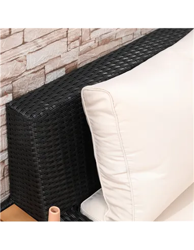 Outsunny 4 PCs Rattan Garden Furniture Outdoor Sectional Corner Sofa and Coffee Table Set  Conservatory Wicker Weave Furniture w