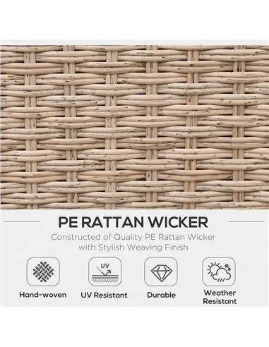 Outsunny 4 Pieces Rattan Garden Furniture Set, Garden Corner Sofa with Side Trays, Wicker Conservatory Furniture Set with Lovese