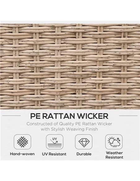 Outsunny 4 Pieces Rattan Garden Furniture Set, Garden Corner Sofa with Side Trays, Wicker Conservatory Furniture Set with Lovese