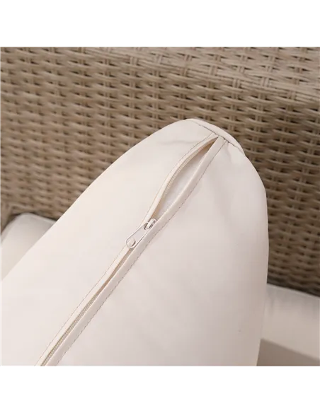 Outsunny 4 Pieces Rattan Garden Furniture Set, Garden Corner Sofa with Side Trays, Wicker Conservatory Furniture Set with Lovese