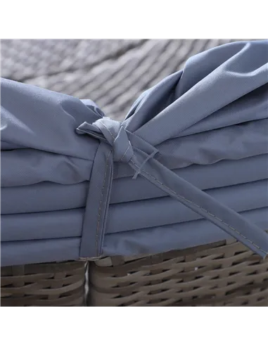 Outsunny PE Rattan Lounge Set, 5 Pieces Patio Conversation Furniture Set, Garden Round Sofa Bed with Cushion and Retractable Can