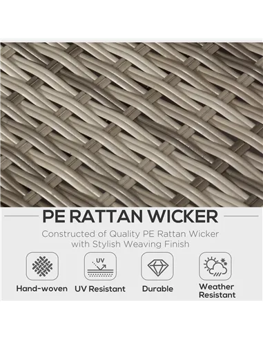 Outsunny 4 PCs Rattan Garden Furniture Outdoor Sectional Corner Sofa and Coffee Table Set  Conservatory Wicker Weave Furniture w