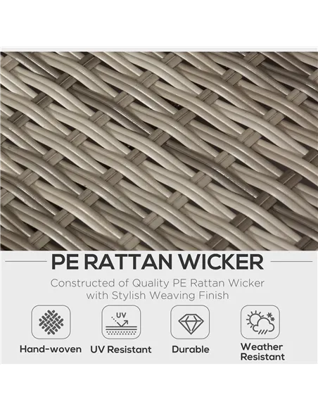 Outsunny 4 PCs Rattan Garden Furniture Outdoor Sectional Corner Sofa and Coffee Table Set  Conservatory Wicker Weave Furniture w