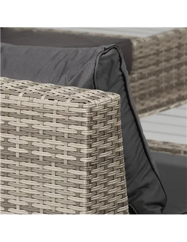 Outsunny 4 PCs Rattan Garden Furniture Outdoor Sectional Corner Sofa and Coffee Table Set  Conservatory Wicker Weave Furniture w