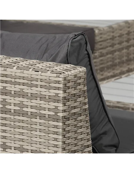 Outsunny 4 PCs Rattan Garden Furniture Outdoor Sectional Corner Sofa and Coffee Table Set  Conservatory Wicker Weave Furniture w