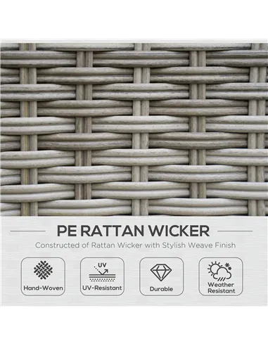 Outsunny 6 Pieces Outdoor PE Rattan Garden Furniture, Patio Wicker Sectional Conversation Corner Sofa w/ Soft Padded Cushion & L