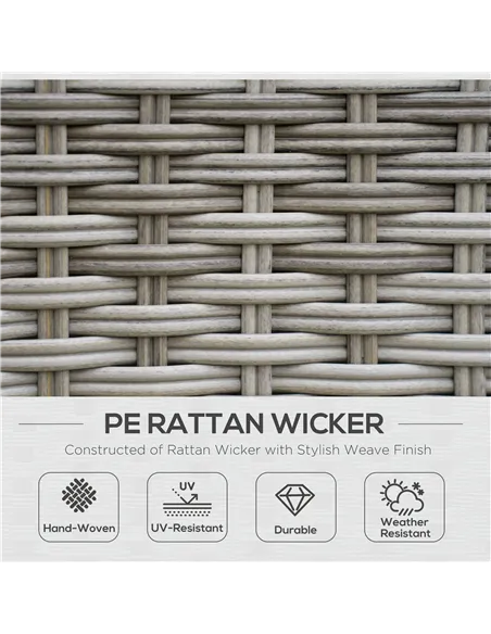 Outsunny 6 Pieces Outdoor PE Rattan Garden Furniture, Patio Wicker Sectional Conversation Corner Sofa w/ Soft Padded Cushion & L