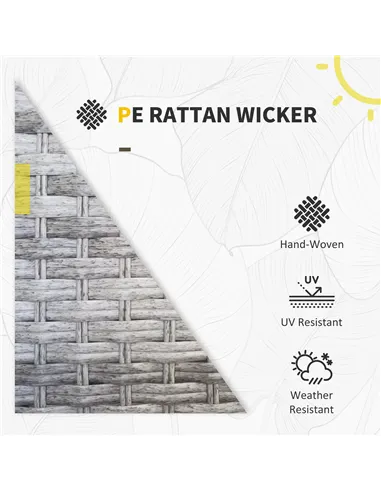 Outsunny 5-Piece Rattan Patio Furniture Set with Corner Sofa, Footstools, Coffee Table, for Poolside, Grey