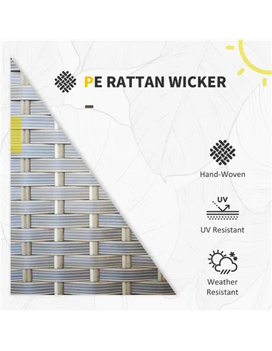 Outsunny 5-Piece Rattan Patio Furniture Set with Corner Sofa, Footstools, Coffee Table, for Poolside, Brown