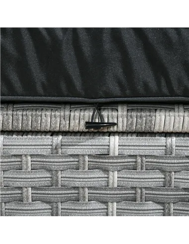 Outsunny 5-Piece Rattan Patio Furniture Set with Corner Sofa, Footstools, Glass Coffee Table, Cushions, Mixed Grey