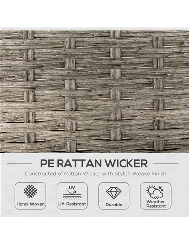 Outsunny 6 Pieces Outdoor PE Rattan Garden Furniture, Patio Wicker Sectional Conversation Corner Sofa w/ Soft Padded Cushion & L