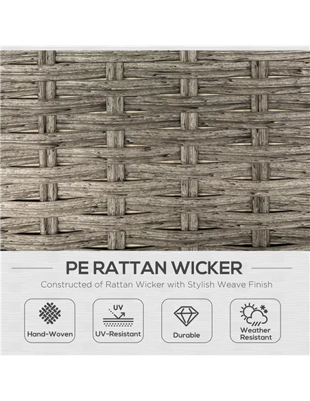 Outsunny 6 Pieces Outdoor PE Rattan Garden Furniture, Patio Wicker Sectional Conversation Corner Sofa w/ Soft Padded Cushion & L