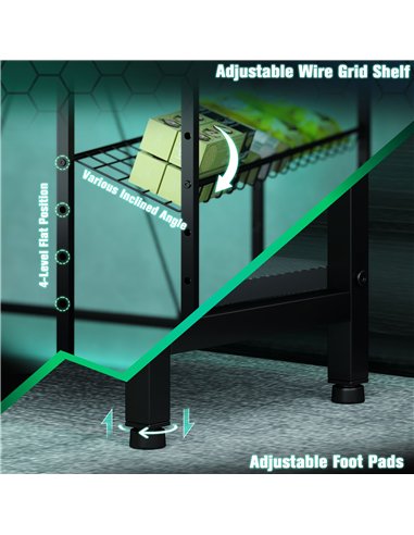 HOMCOM Reversible 'L' LED Light Gaming/Work Desk - Black