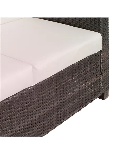 Outsunny Rattan Sofa, 2 Seater Garden Furniture with Soft Padded Cushion and Armrests, Wicker Garden Loveseat for Patio, Mixed B