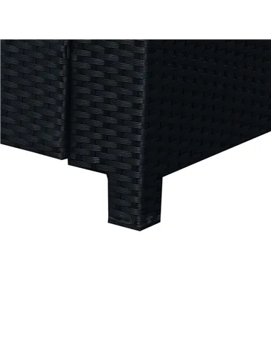 Outsunny Rattan Sofa, 2 Seater Garden Furniture with Soft Padded Cushion and Armrests, Wicker Garden Loveseat for Patio, Black